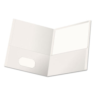 Universal® Two-pocket Portfolio, Embossed Leather Grain Paper, 11 X 8.5, White, 25-box freeshipping - TVN Wholesale